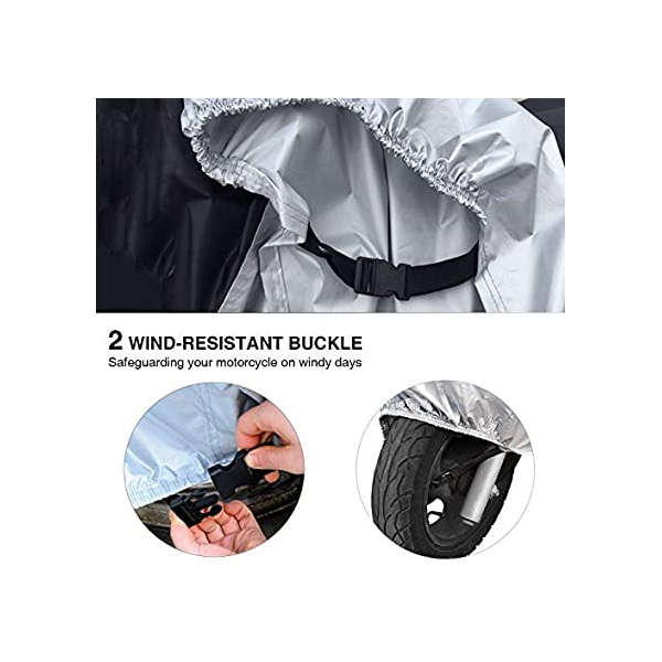 Husă impermeabilă XXL argintie Ohuhu pentru motocicletă Husă impermeabilă XXL argintie Ohuhu pentru motocicletă