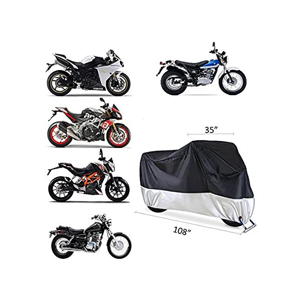 Husă impermeabilă XXL argintie Ohuhu pentru motocicletă Husă impermeabilă XXL argintie Ohuhu pentru motocicletă